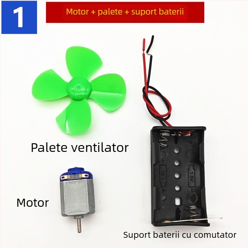 Navă pentru experimente științifice cu motor electric mic și elice mică, model de vas 1:30, realizat manual