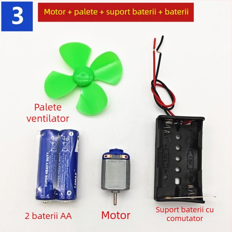 Navă pentru experimente științifice cu motor electric mic și elice mică, model de vas 1:30, realizat manual