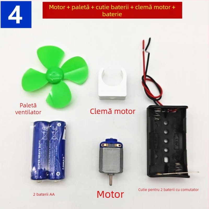 Navă pentru experimente științifice cu motor electric mic și elice mică, model de vas 1:30, realizat manual