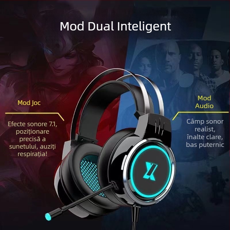 Cască de gaming cu fir X8, mufă 3,5 mm, pentru PC și laptop