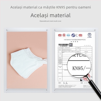 Mască KN95 pentru câini, pentru rase mici, previne mestecatul obiectelor și lătratul, de unică folosință