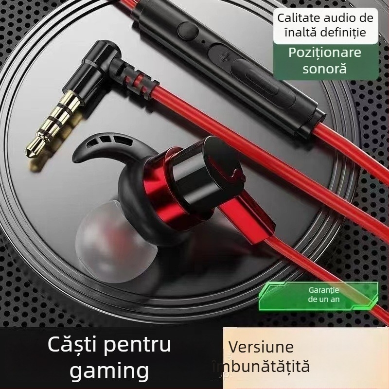 Cască de gaming cu fir, compatibilă cu Black Shark, Redmi K50/K40, Honor, OPPO și vivo, cu controale pe cablu