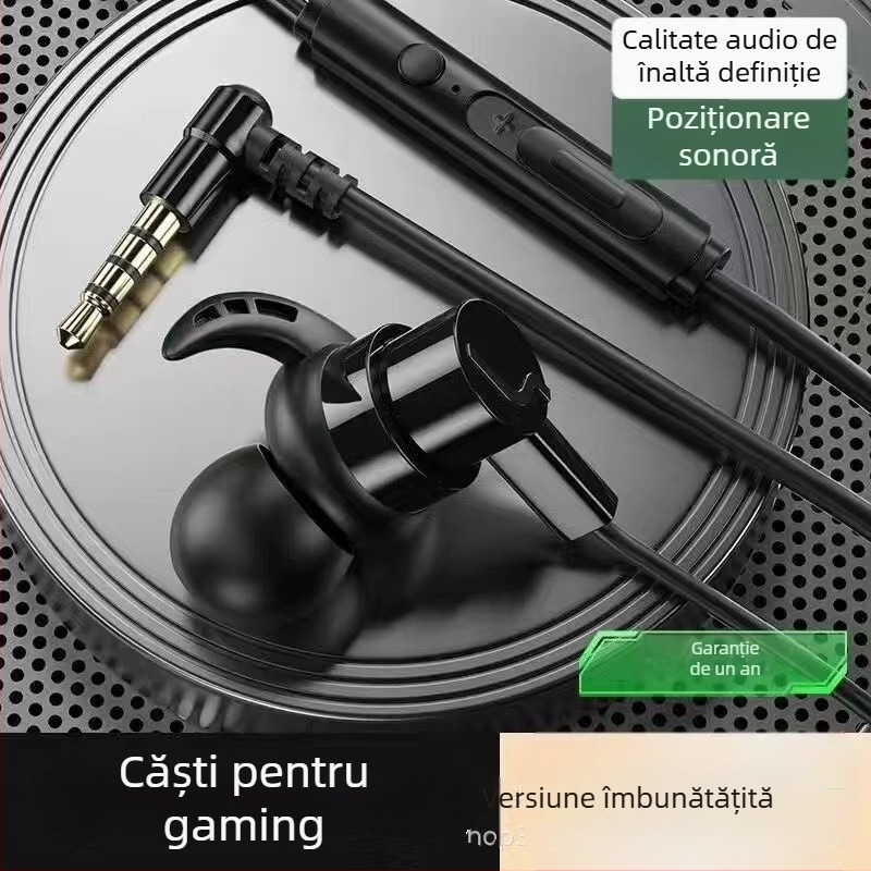 Cască de gaming cu fir, compatibilă cu Black Shark, Redmi K50/K40, Honor, OPPO și vivo, cu controale pe cablu