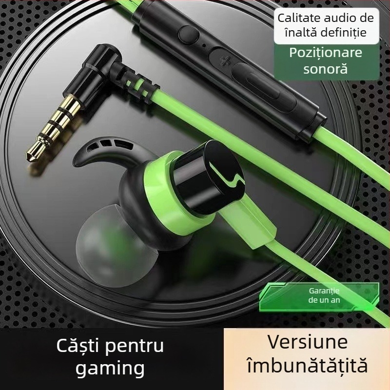 Cască de gaming cu fir, compatibilă cu Black Shark, Redmi K50/K40, Honor, OPPO și vivo, cu controale pe cablu