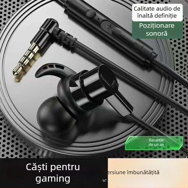 Cască de gaming cu fir, compatibilă cu Black Shark, Redmi K50/K40, Honor, OPPO și vivo, cu controale pe cablu