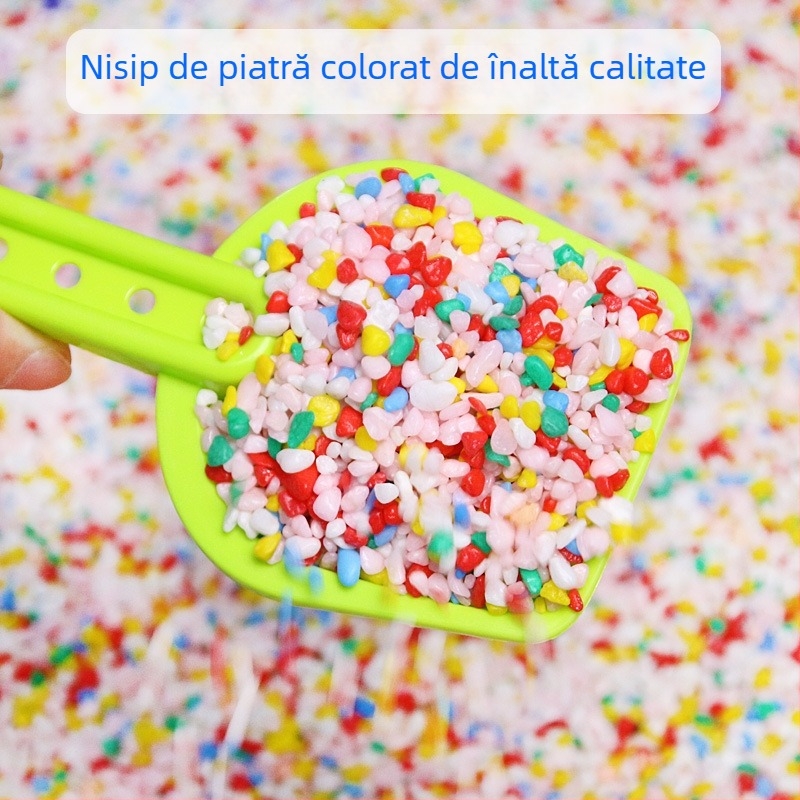 Joc cu nisip colorat pentru copii, pietre de 2–3 mm, nisip lavabil