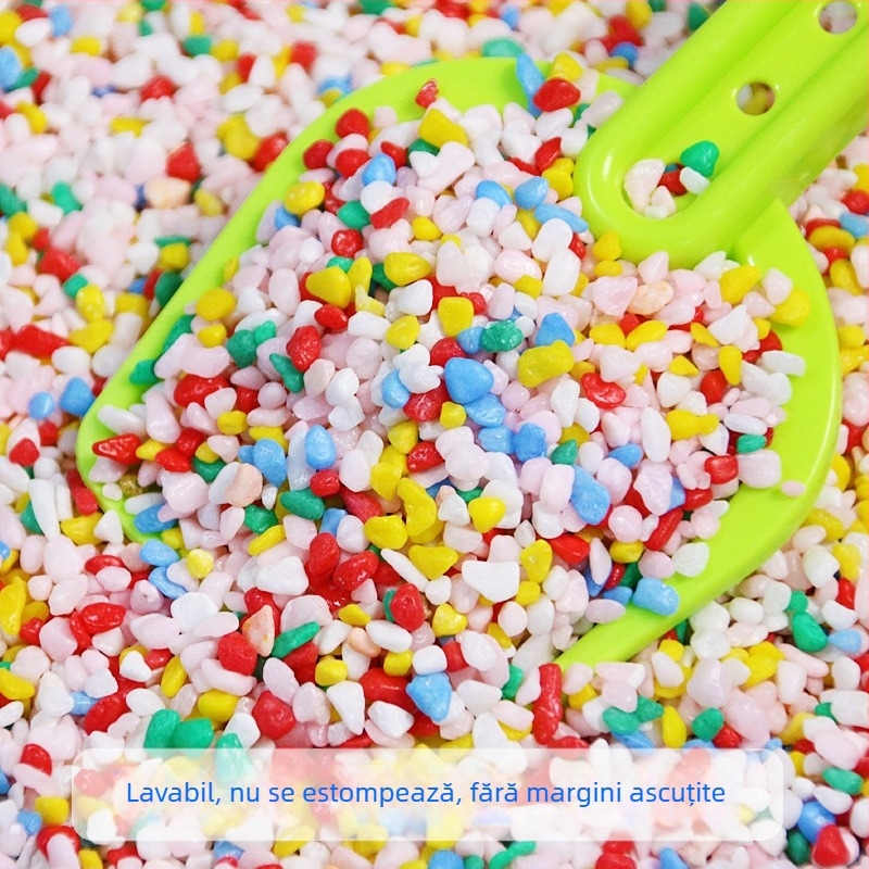 Joc cu nisip colorat pentru copii, pietre de 2–3 mm, nisip lavabil