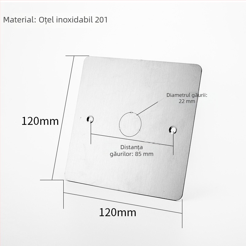 Capac din oțel inoxidabil pentru cutie încastrată de întrerupător/priză tip 86, panou metalic cu găuri