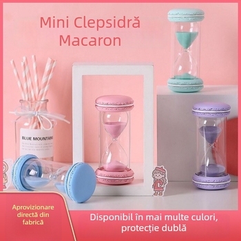 Timer cu clepsidră în formă de macaron pentru copii, sigur și rezistent la căderi, 30/45/60 de minute.