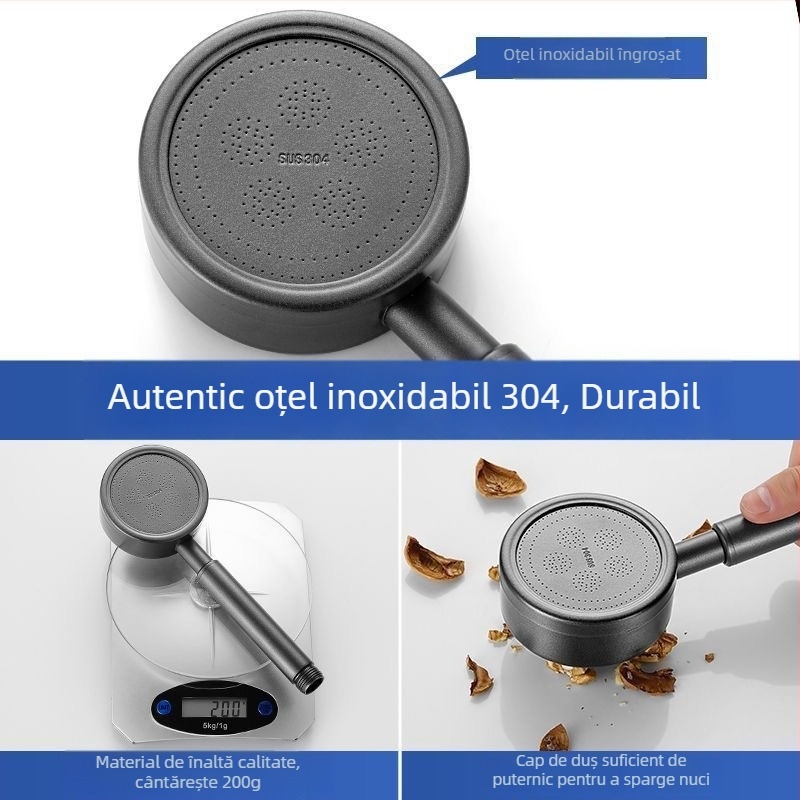 Cap de duș SUS304 din oțel inoxidabil, anti-blocare, demontabil și lavabil, duș manual sub presiune