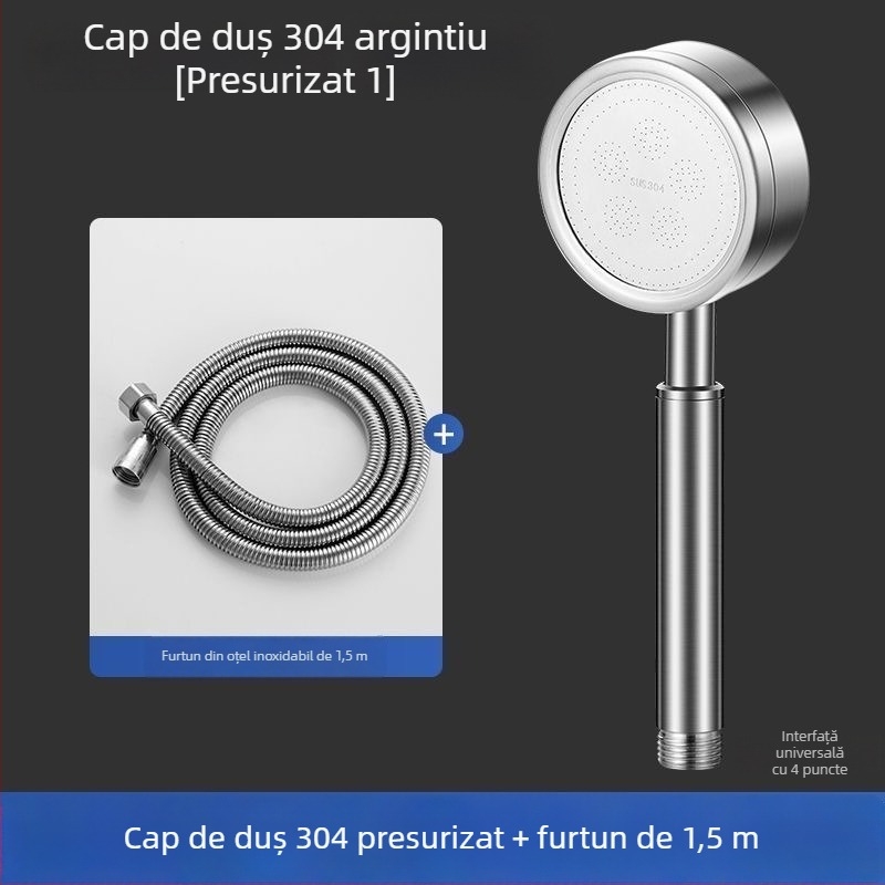 Cap de duș SUS304 din oțel inoxidabil, anti-blocare, demontabil și lavabil, duș manual sub presiune