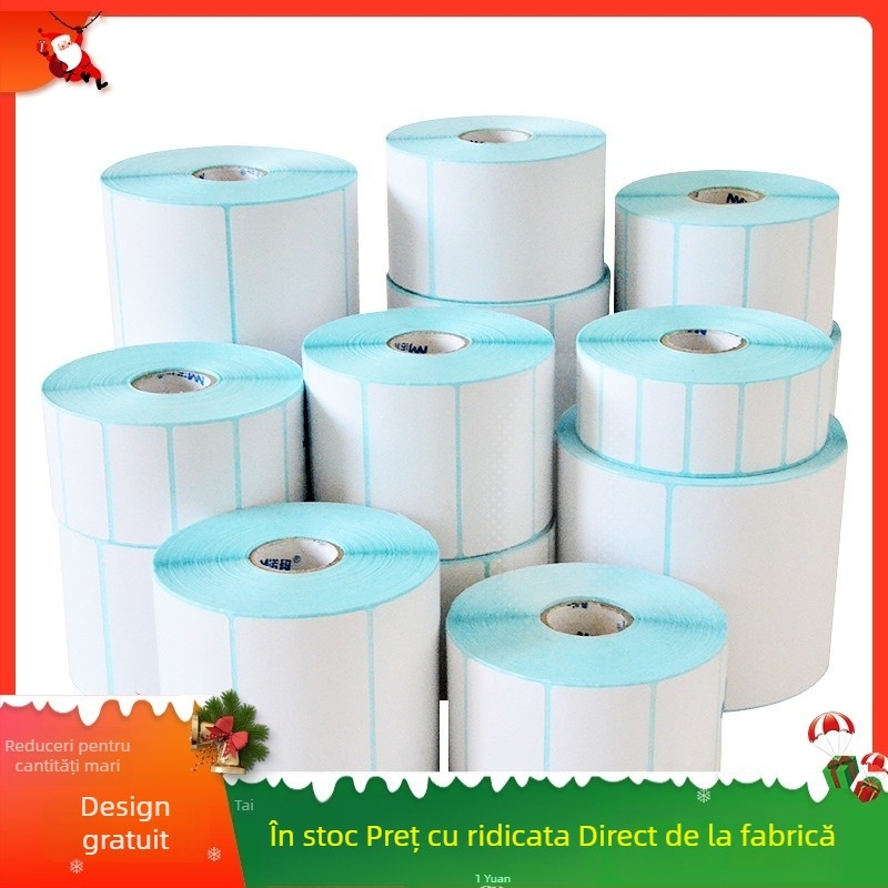 Etichete termice din hârtie, autocolante, cu protecție tripla, biodegradabile, cu cod de bare