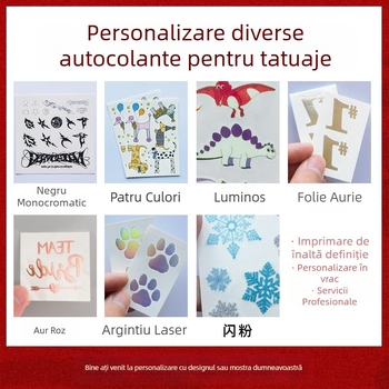Tatuaje temporare pe hârtie, desene animate, rezistente la apă, dimensiuni personalizabile
