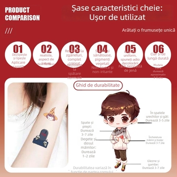 Tatuaje temporare pe hârtie, desene animate, rezistente la apă, dimensiuni personalizabile