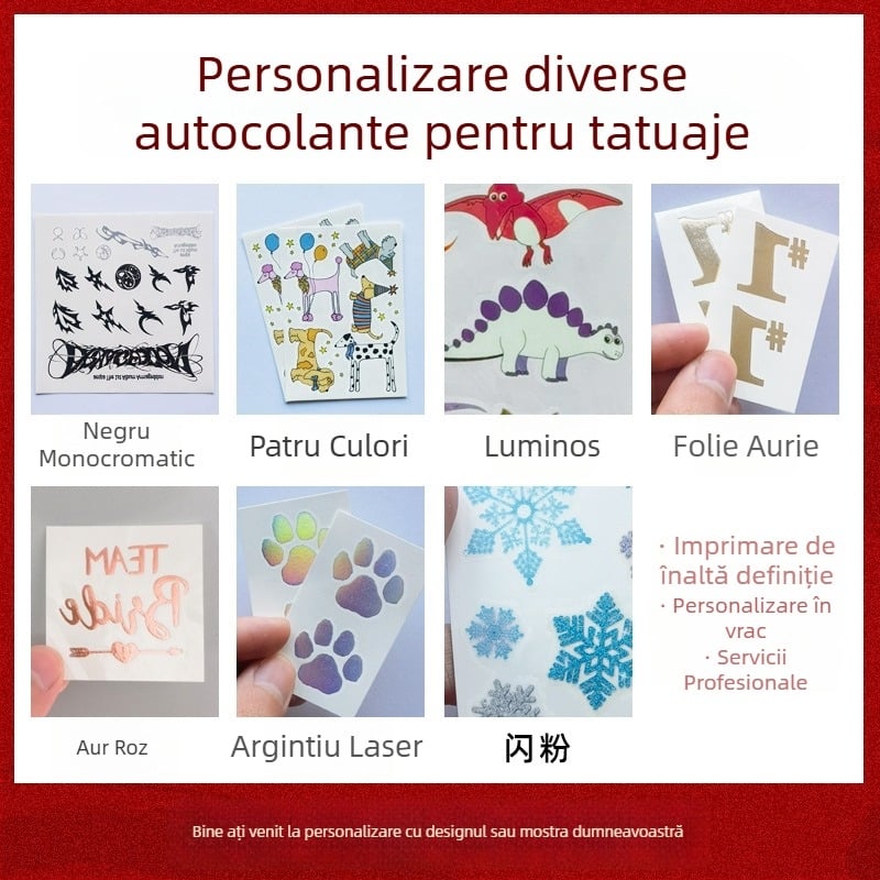 Tatuaje temporare pe hârtie, desene animate, rezistente la apă, dimensiuni personalizabile