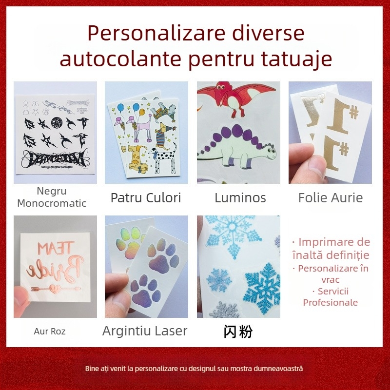 Tatuaje temporare pe hârtie, desene animate, rezistente la apă, dimensiuni personalizabile
