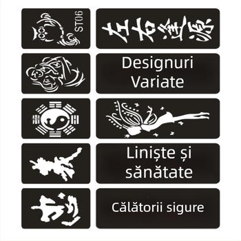 Șabloane mini pentru tatuaje semi-permanente, atlas în stil coreean cu decupaje, autocolante pentru tatuaje pe degete, design minimalist proaspăt