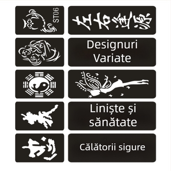 Șabloane mini pentru tatuaje semi-permanente, atlas în stil coreean cu decupaje, autocolante pentru tatuaje pe degete, design minimalist proaspăt