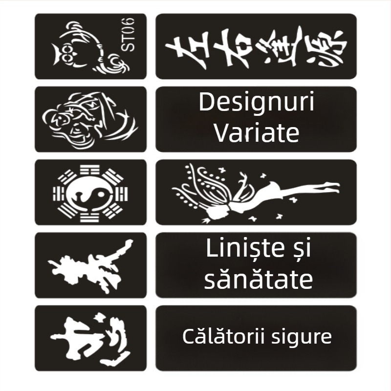 Șabloane mini pentru tatuaje semi-permanente, atlas în stil coreean cu decupaje, autocolante pentru tatuaje pe degete, design minimalist proaspăt