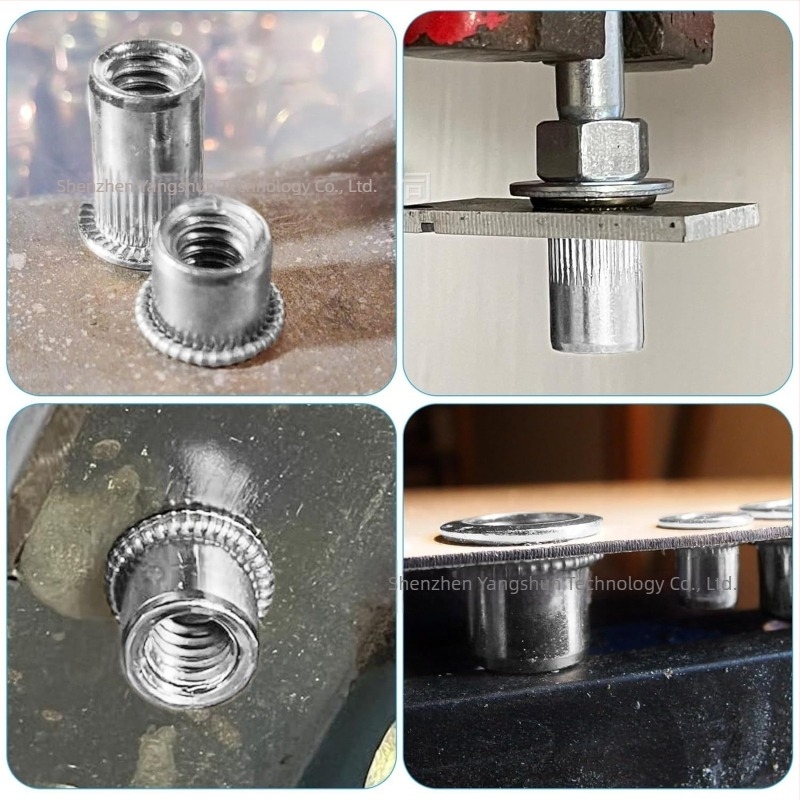 Kit de 165 bucăți rivet-nuts din oțel inoxidabil 304, M3–M10, cap plat, model cu nervuri verticale