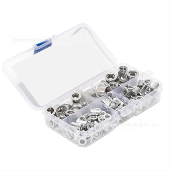 Set de piulițe rivet din aluminiu, cu cap plat, caneluri verticale, M3–M8, 100 buc., în cutie