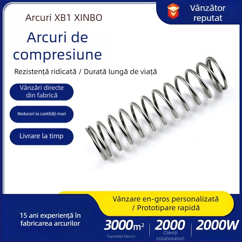 Arc de compresie din oțel inoxidabil, diametru mare, cu revenire înaltă și absorbție a șocurilor, arc de revenire și arc de presiune