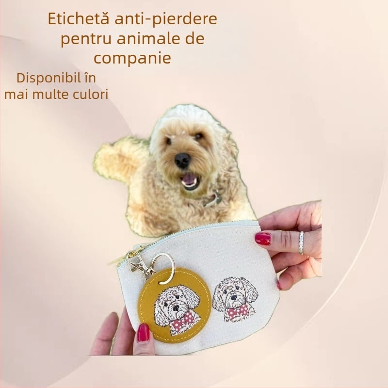 Etichete de identificare personalizate pentru câini și pisici, din piele PU, gravate, cu clopot