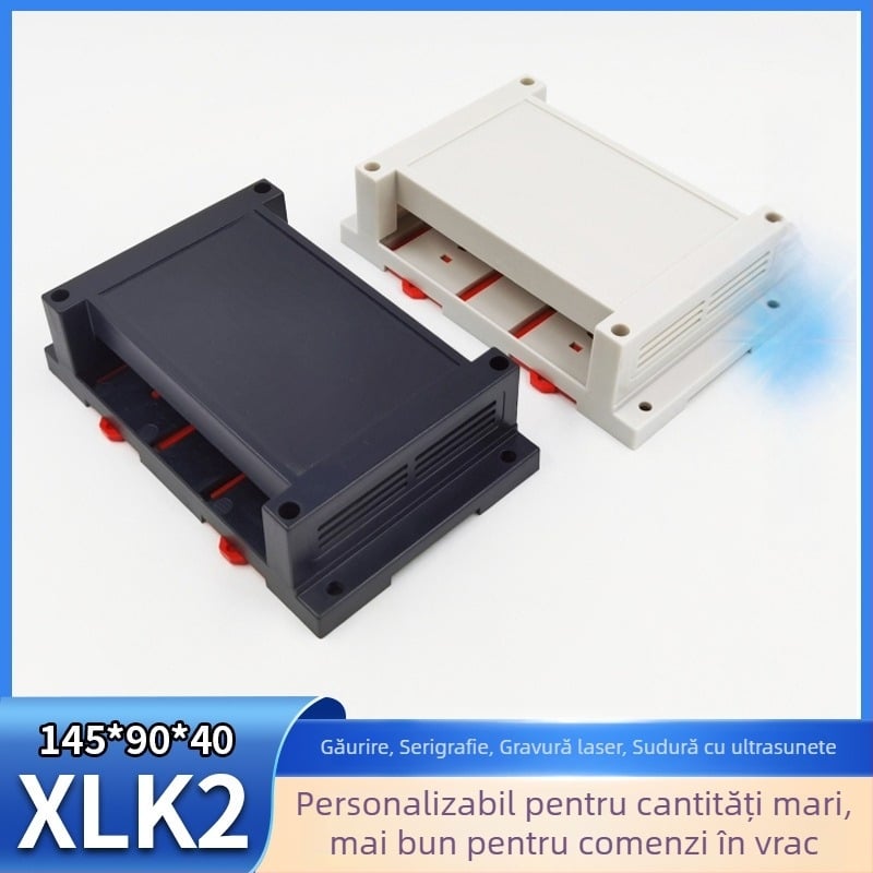 XLK-2 carcasă din plastic pentru PLC, cutie de control industrial, dimensiuni 145 × 90 × 40 mm, cu găuri preforate