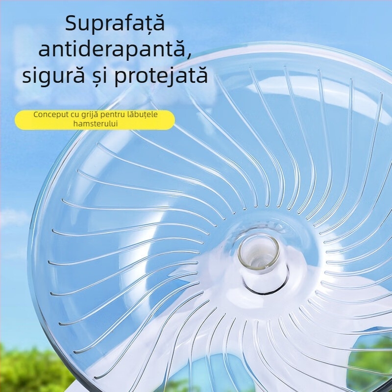Hamster – disc zburător și roată de alergare, lin și silențios, decor pentru habitatul mic