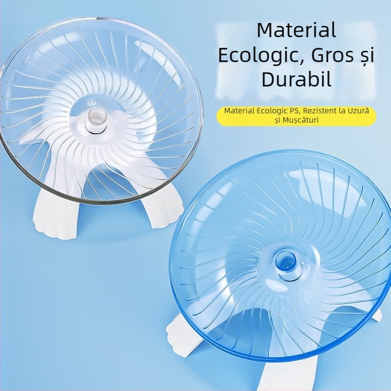 Hamster – disc zburător și roată de alergare, lin și silențios, decor pentru habitatul mic