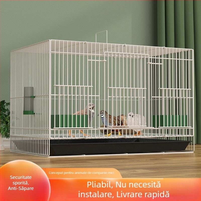 Cușcă mare din fier pentru păsări – pentru prepelițe, pui și găini mici