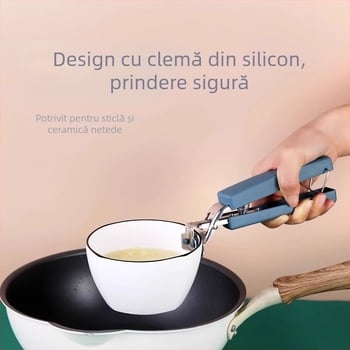 Clip din oțel inoxidabil pentru boluri și farfurii, multifuncțional, antiderapant și anti-arzire