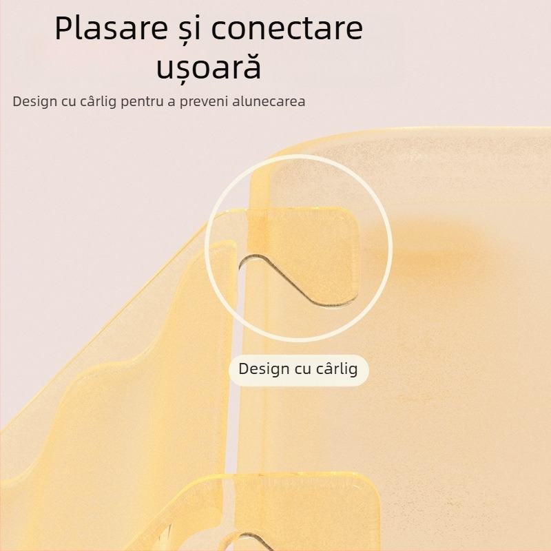 Scară transparentă din acrilic pentru hamster, cu platformă, antiderapantă, decor pentru animale de companie mici