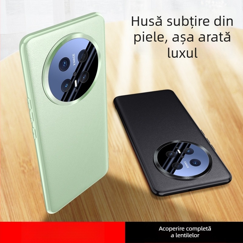 Carcasă Huawei Mate70 Series cu acoperire totală, piele artificială și lentilă acrilică, stil business lux modern