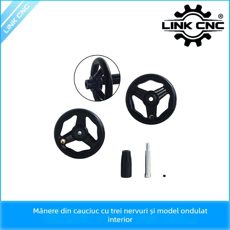 Link CNC mânere Bakelit rotund cu nervuri, cu trei spițe pentru mașini-unelte