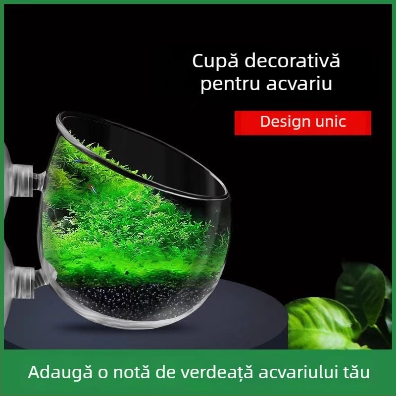 Cupă mini pentru amenajare acvatică în acvariu cu plante acvatice