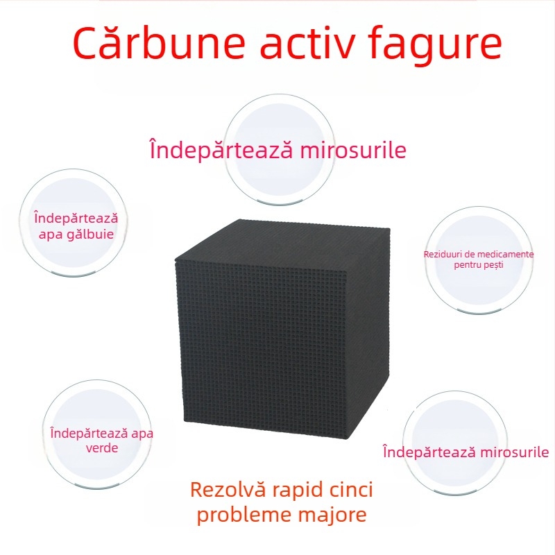 Material filtrant din cărbune activ pentru acvariu – elimină apa galbenă și mirosurile, purifică apa, formă cubică