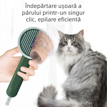 Pieptene pentru pisici și câini, pentru îndepărtarea părului și îngrijire antibacteriană; instrument de grooming pentru animale de companie