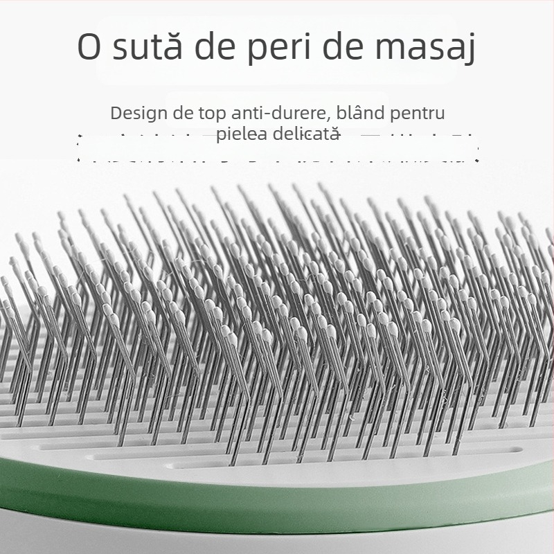 Pieptene pentru pisici și câini, pentru îndepărtarea părului și îngrijire antibacteriană; instrument de grooming pentru animale de companie