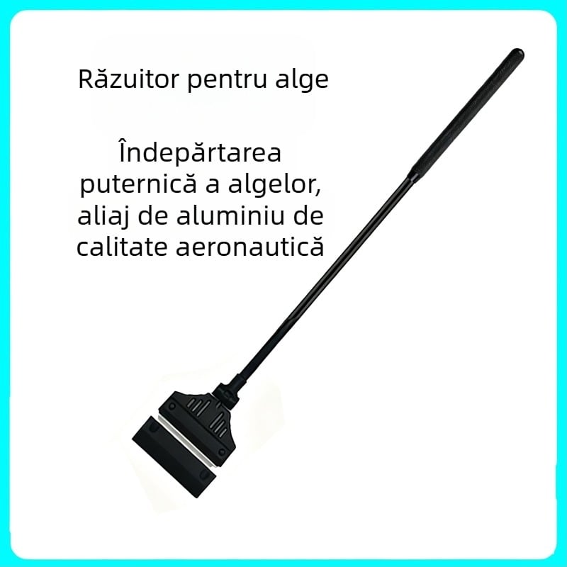 Scraper pentru alge pentru acvariu, mâner lung, cap compact, unealtă de curățare