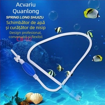 Kit de curățare pentru acvariu, tip agitație: schimb de apă, sifon și curățător de pietriș cu pompă