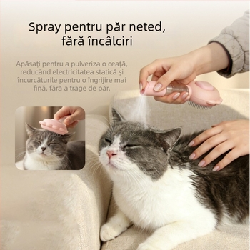 Pieptene cu pulverizator pentru animale de companie — perie pentru blană de pisică și câine, eliminarea părului liber, pieptene cu ace