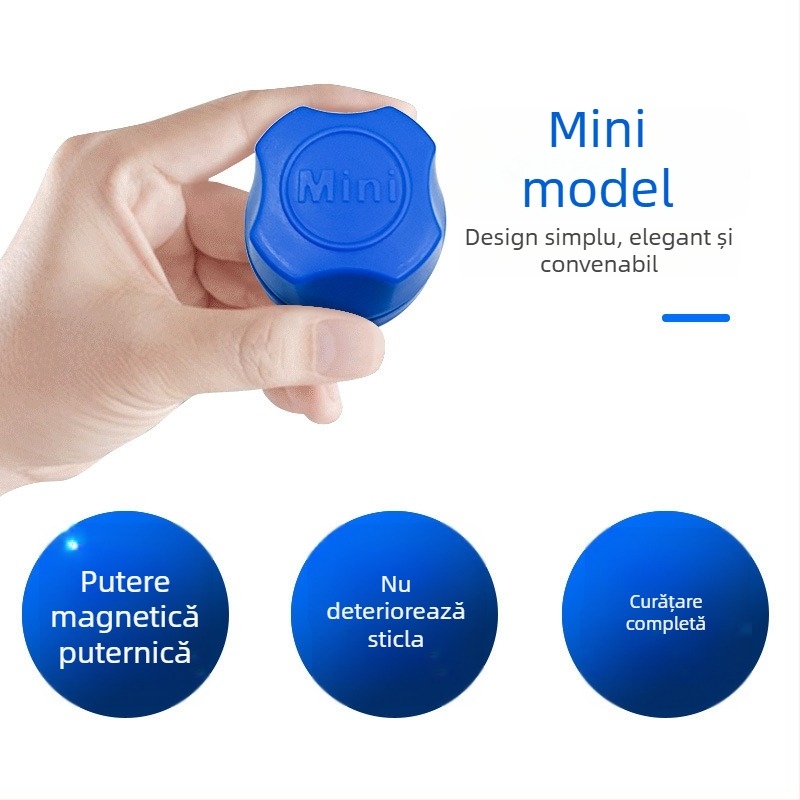 Racletă magnetică mini pentru acvariu, cu burete, pentru curățarea algenelor de pe sticlă