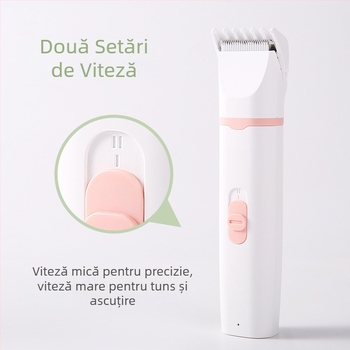 Mașină electrică de îngrijire a animalelor de companie 4 în 1 pentru câini și pisici: cap de tăiere de 32 mm, lamă îngustă de 20 mm, cap de tăiere pentru păr la labe de 9 mm, cap de șlefuit și ghidaj