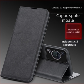 Carcasă de protecție pentru Huawei Enjoy 70 și Enjoy 70 Pro, anti-cădere, acoperire completă, piele PU mată