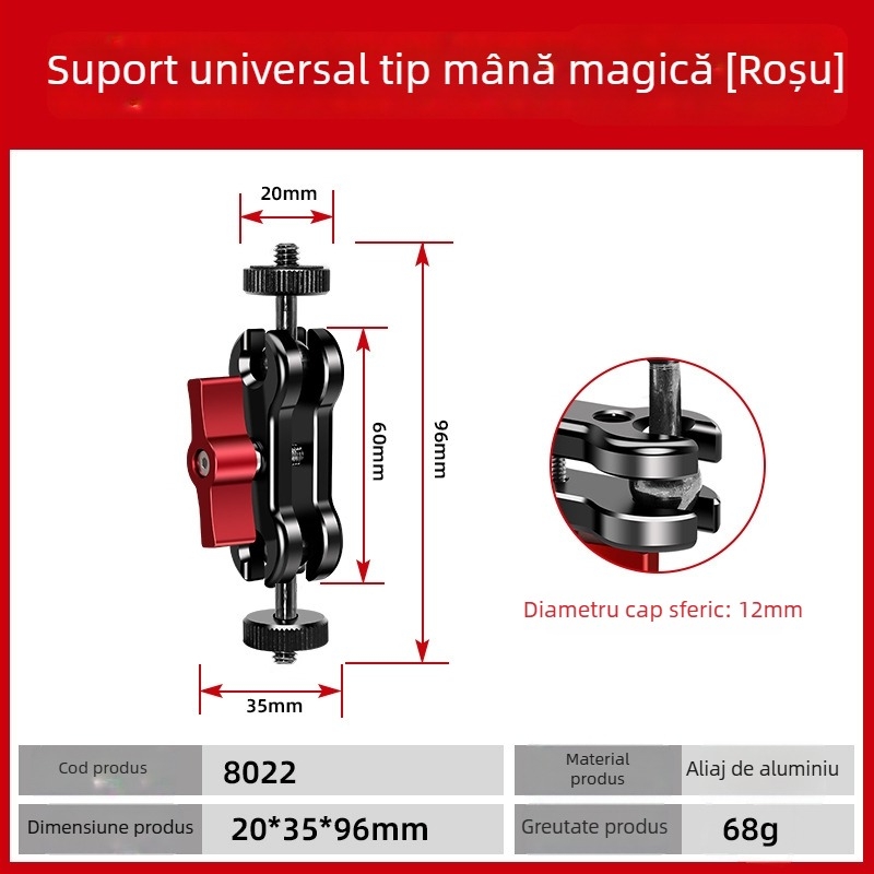 Braț magic universal pentru DSLR, cameră video și monitor – accesoriu foto multifuncțional