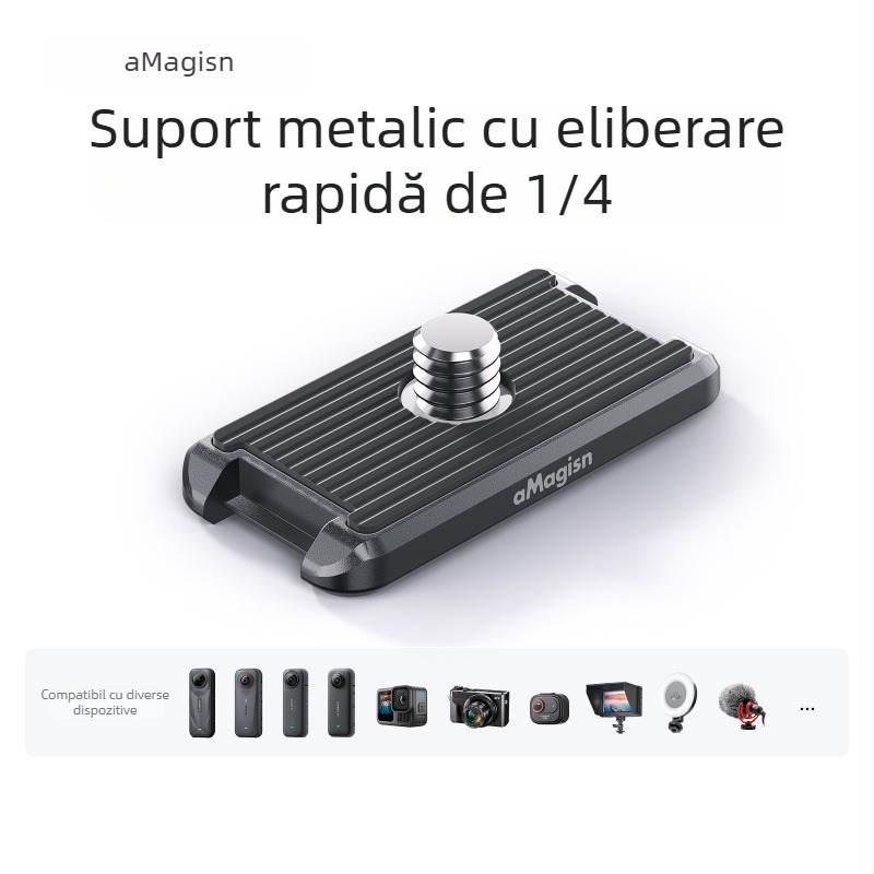 Capac superior metalic cu eliberare rapidă Amagisn Insta360 Hero12 1/4 – Accesoriu pentru cameră de acțiune