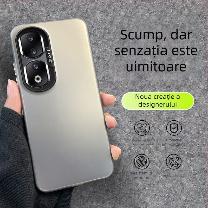 Husă pentru Honor 90 Pro REP-AN00, finisaj mat, carcasă rigidă anti-cădere, culoare argintiu îmbunătățită
