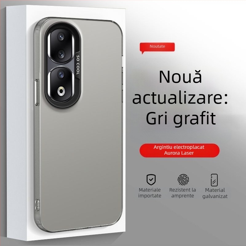 Husă pentru Honor 90 Pro REP-AN00, finisaj mat, carcasă rigidă anti-cădere, culoare argintiu îmbunătățită