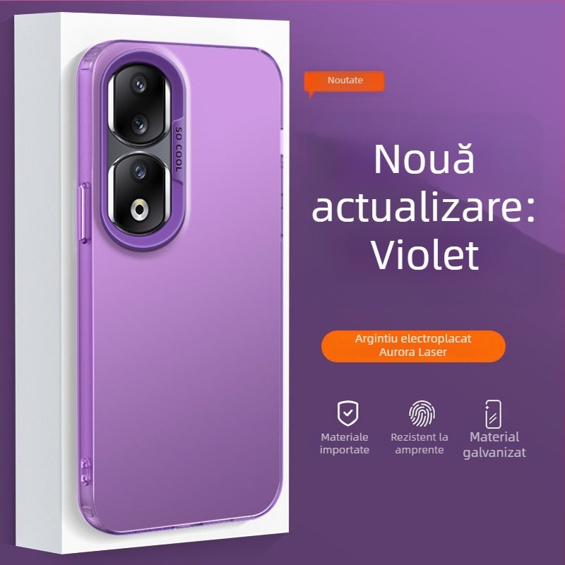 Husă pentru Honor 90 Pro REP-AN00, finisaj mat, carcasă rigidă anti-cădere, culoare argintiu îmbunătățită